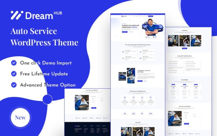 DreamHub Otomatik Servis WordPress Teması