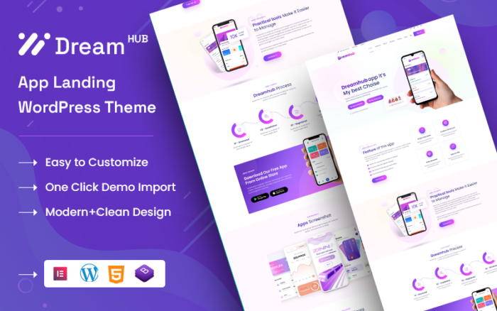 DreamHub - Uygulama ve Yazılım WordPress Teması