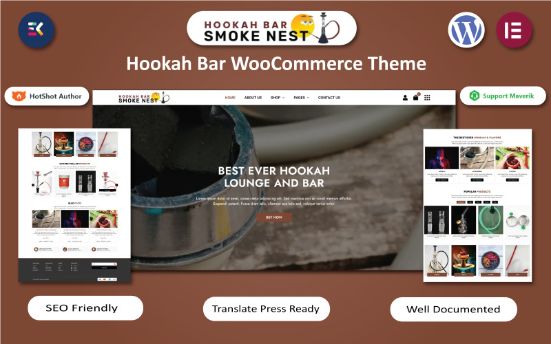 Duman Yuvası - Hokkah Bar WordPress Elementor Şablonu