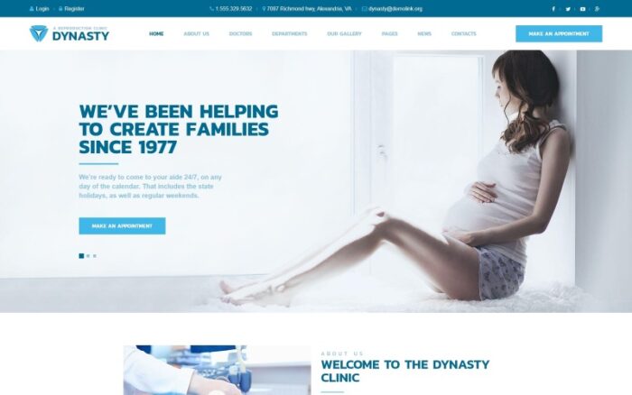 Dynasty - Duyarlı Üreme Kliniği WordPress Teması