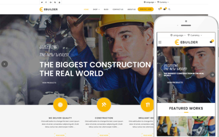 eBuilder - İnşaat ve İnşaatçı WooCommerce Teması