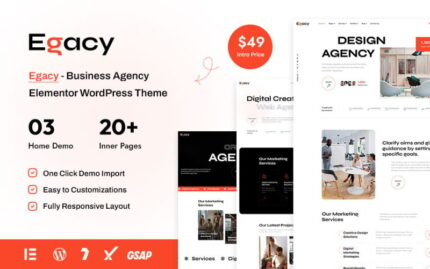 Egacy - Ajans Portföyü Elementor WordPress Teması