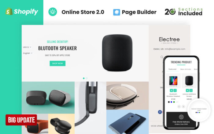 Electree Unique Electronics Store Shopify Teması