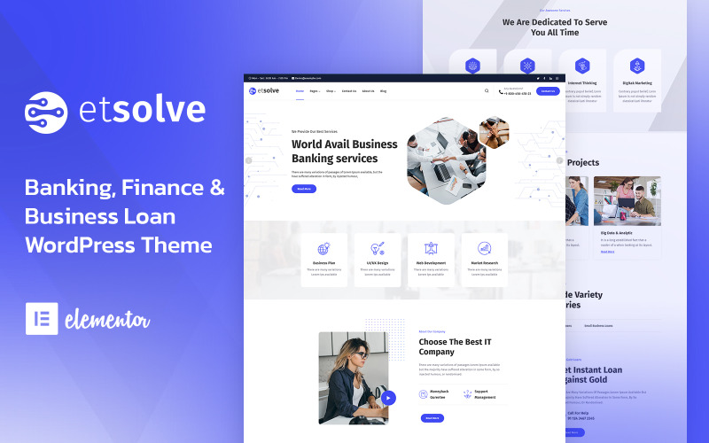 Etsolve - İşletme ve Finans WordPress Teması