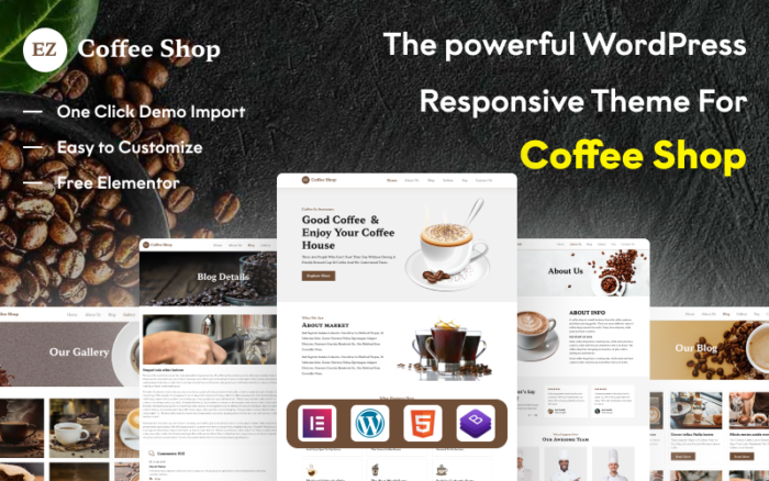 EZ Coffee Shop: Web Sitenizi Elementor ile Güçlendirin