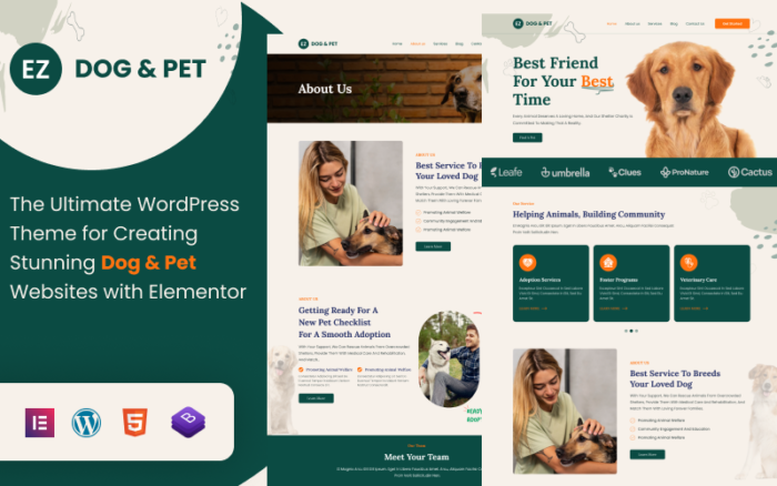 EZ Dog & Pets: Üstün Köpek ve Evcil Hayvan Hizmetleri WordPress Teması