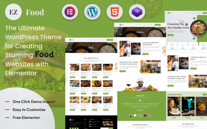 EZ Food Restaurant: Ultimate Restaurant WordPress Teması