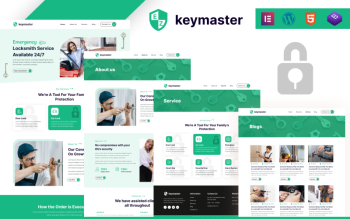 EZ KeyMaster – Güvenlik ve Çilingir Hizmetleri için Hepsi Bir Arada Tasarım