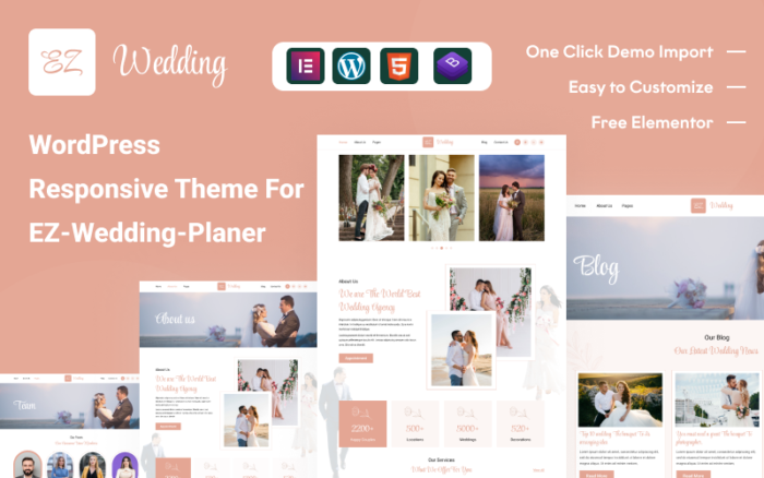 EZ Wedding Planner: Modern Düğünler ve Etkinlik Planlama için Üstün WordPress Teması