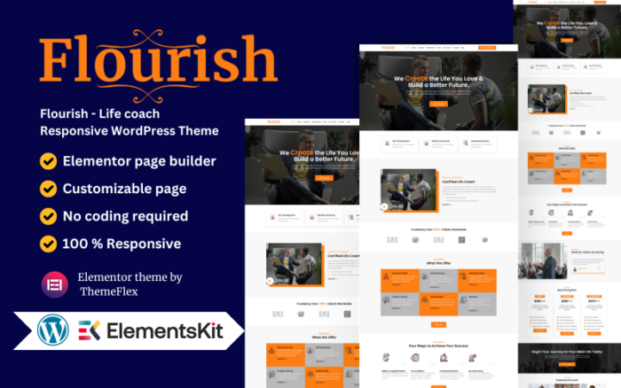 Flourish - Yaşam koçu Duyarlı WordPress Teması