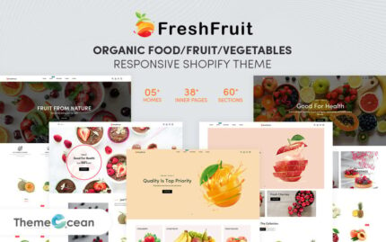 FreshFruit - Organik Gıda/Meyve/Sebzeler e-Ticaret Shopify Teması