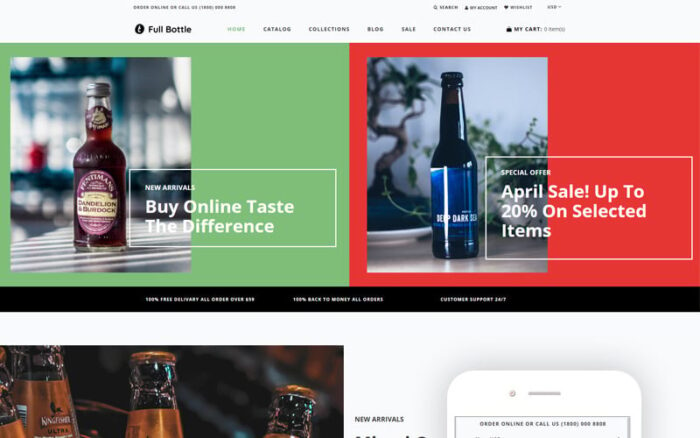 Full Bottle - Drinks Store Clean Shopify Teması