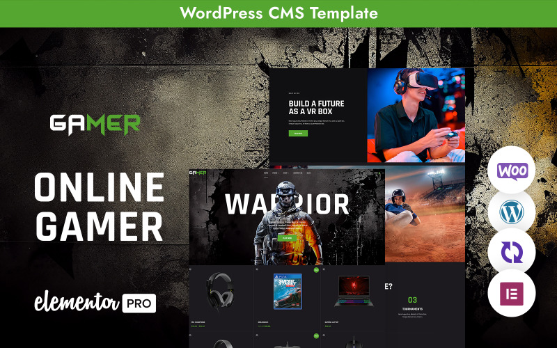 Gamer - Çevrimiçi Oyun Stüdyosu Çok Amaçlı Duyarlı WordPress Teması