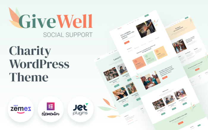 GiveWell - Bağış Kar Amacı Gütmeyen Web Sitesi WordPress Teması