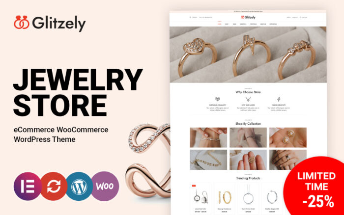 Glitzely Takı ve Elmas WooCommerce Teması