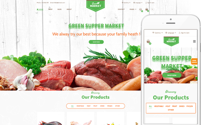 Green Market - Organik Gıda Restoranı Teması WooCommerce Teması