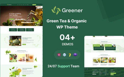 Greener – Yeşil Çay ve Organik Şirket WordPress Teması