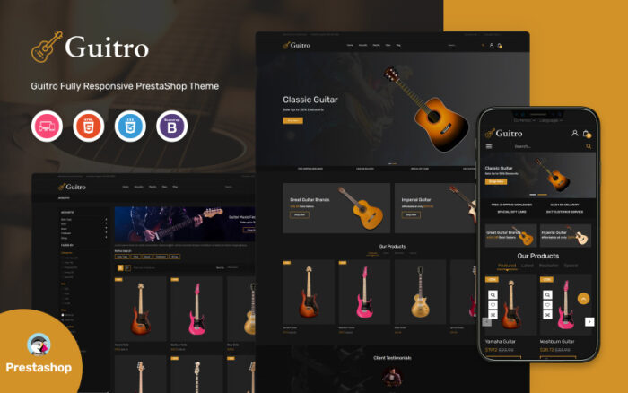 Guitro - Müzik PrestaShop Şablonu