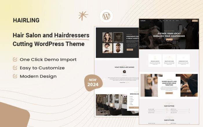 Hairling – Kuaför ve Kuaför Kesim WordPress Teması