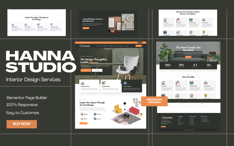 Hanna Studio - İç Tasarım WordPress Teması