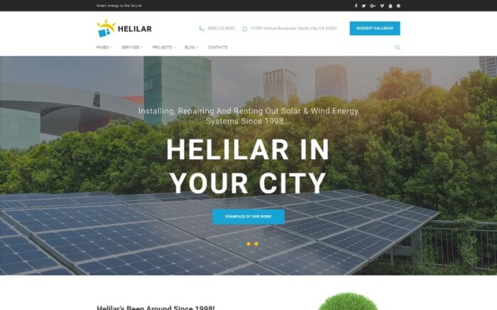 Helilar - Güneş Enerjisi ve Yenilenebilir Enerji WordPress Teması