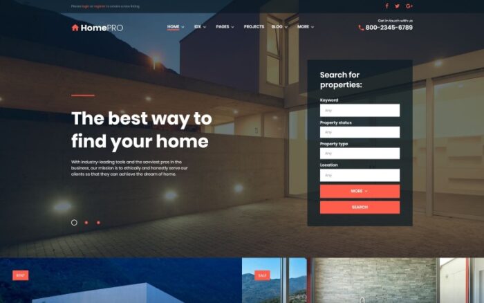 HomePro Emlak Portalı WordPress Teması