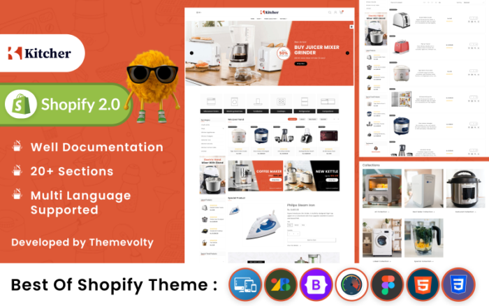 Kitcher - Mega Kitchen Süper Mağaza Shopify 2.0 Premium Tema