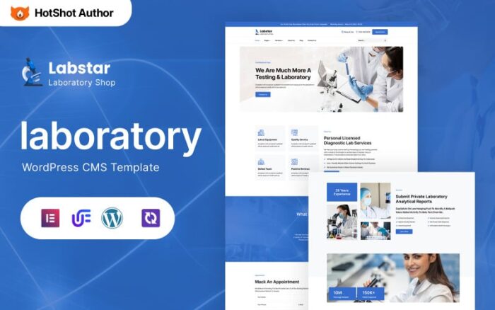 Labstar - Laboratuvar ve Bilim Araştırması WordPress Elementor Teması