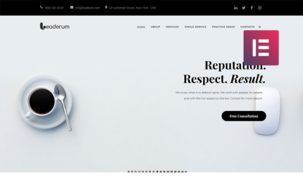 Leaderum - Minimal Business WordPress Elementor Teması
