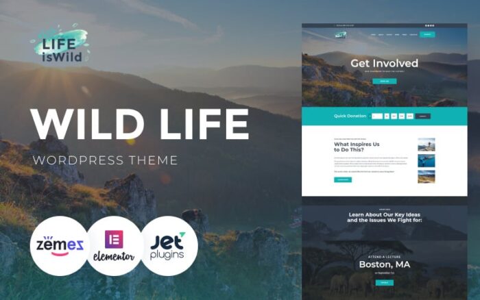 LifeisWild - Vahşi Yaşam WordPress Teması