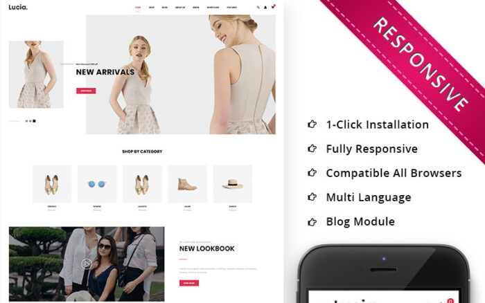 Lucia - Duyarlı Moda Mağazası WooCommerce Teması