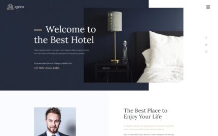 Mageco - Otel Çok Amaçlı Minimal WordPress Elementor Teması