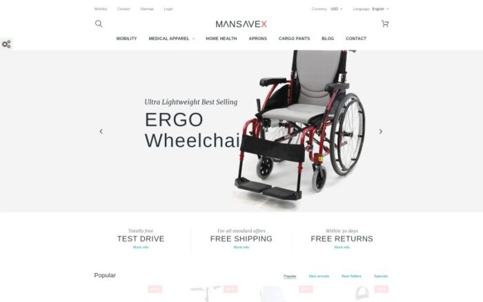 Mansavex - Medical Equipment PrestaShop Teması