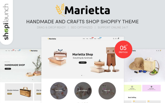 Marietta - El Yapımı ve El Sanatları Mağazası Shopify Teması