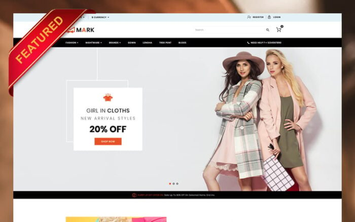 Mark Moda ve Ayakkabı Mağazası OpenCart Şablonu