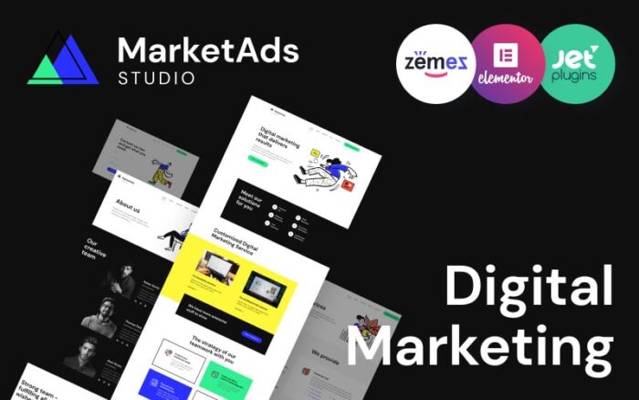 MarketAds - Modern Dijital Pazarlama Şablonlarından Biri WordPress Teması