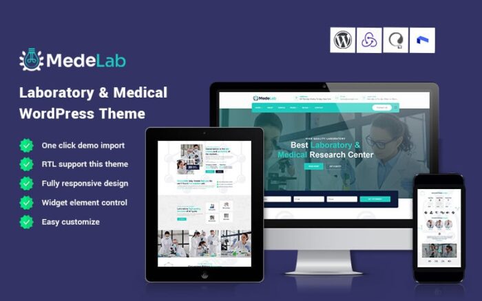 Medelab - Laboratuvar ve Tıbbi Araştırma Merkezi WordPress Teması