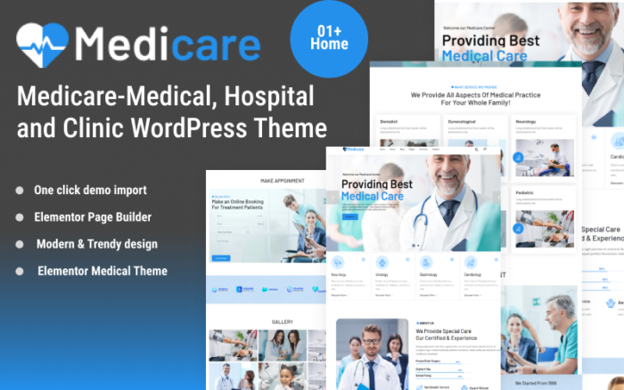 Medicare-Tıbbi, Hastane ve Klinik WordPress Teması