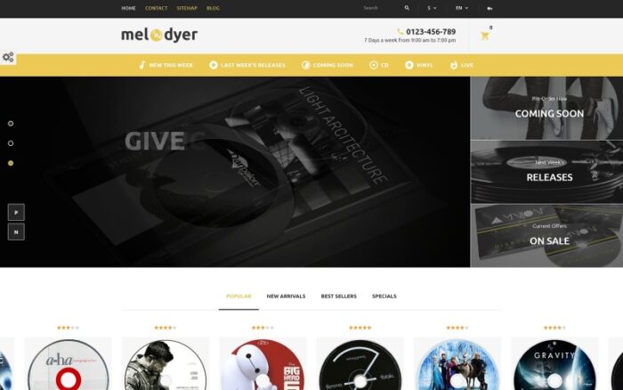 Melodyer - Duyarlı Ses Mağazası PrestaShop Teması