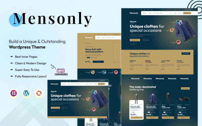 Mensonly - En İyi Erkek Moda Mağazası WordPress Teması