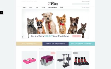 Miss Pinky - Animal & Pet OpenCart Şablonu