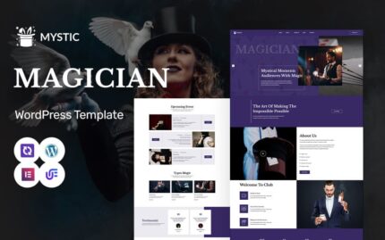 Mystic - Sihirbaz ve Eğlence Rezervasyonu WordPress Elementor Teması