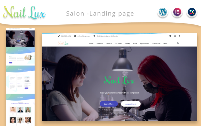 Nail Lux - Manikür Salonu Açılış sayfası WordPress Teması