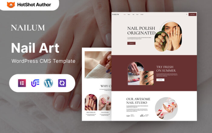 Nailum - Nail Art Salon WordPress Elementor Teması