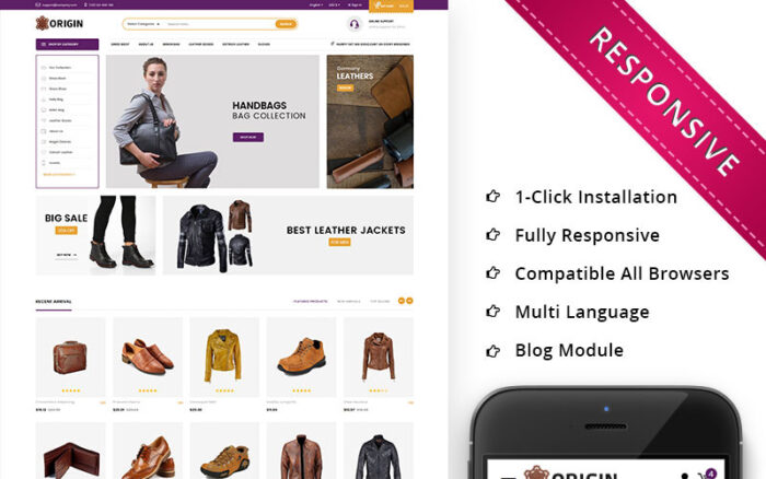 Origin Leather Market - Duyarlı PrestaShop Teması