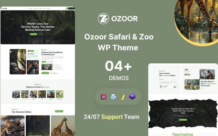 Ozoor – Hayvanat Bahçesi Safari & Çevre Hayvan WordPress Teması