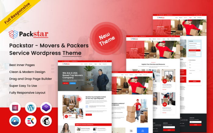 Packstar - Nakliye ve Paketleme Hizmeti WordPress Teması