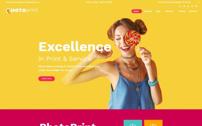 PhotoPrint - Duyarlı Baskı Mağazası WordPress Teması