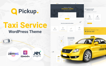 Pickup - Hızlı Ve Güvenilir Taksi Hizmeti Web Sitesi WordPress Teması