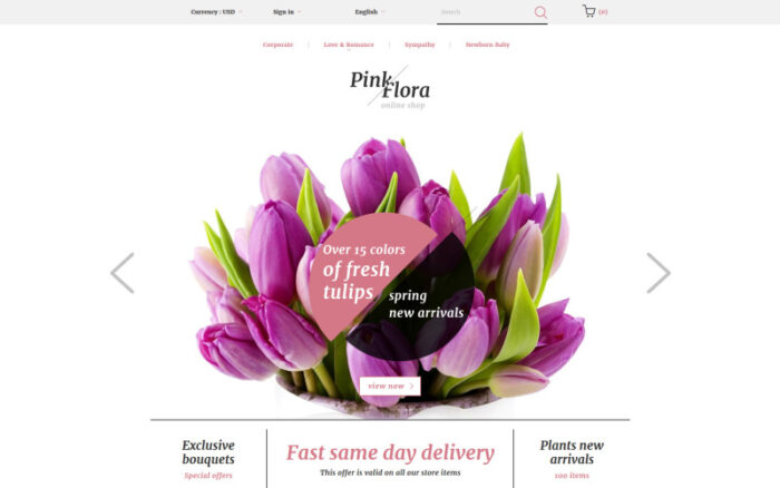 Pink Flora PrestaShop Teması